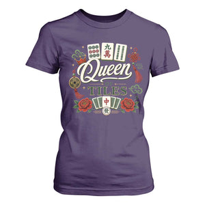 Mahjong Lovers T Shirt For Women Queen Of Tiles Game Night Graphic