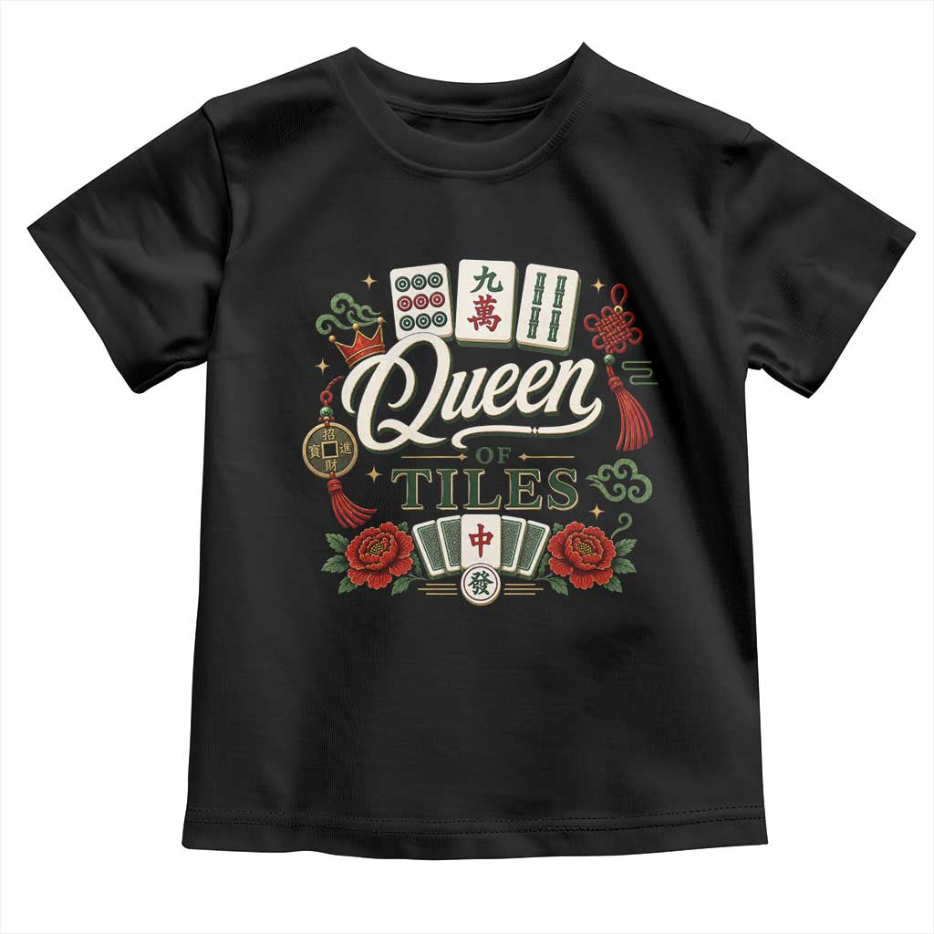 Mahjong Lovers Toddler T Shirt Queen Of Tiles Game Night Graphic