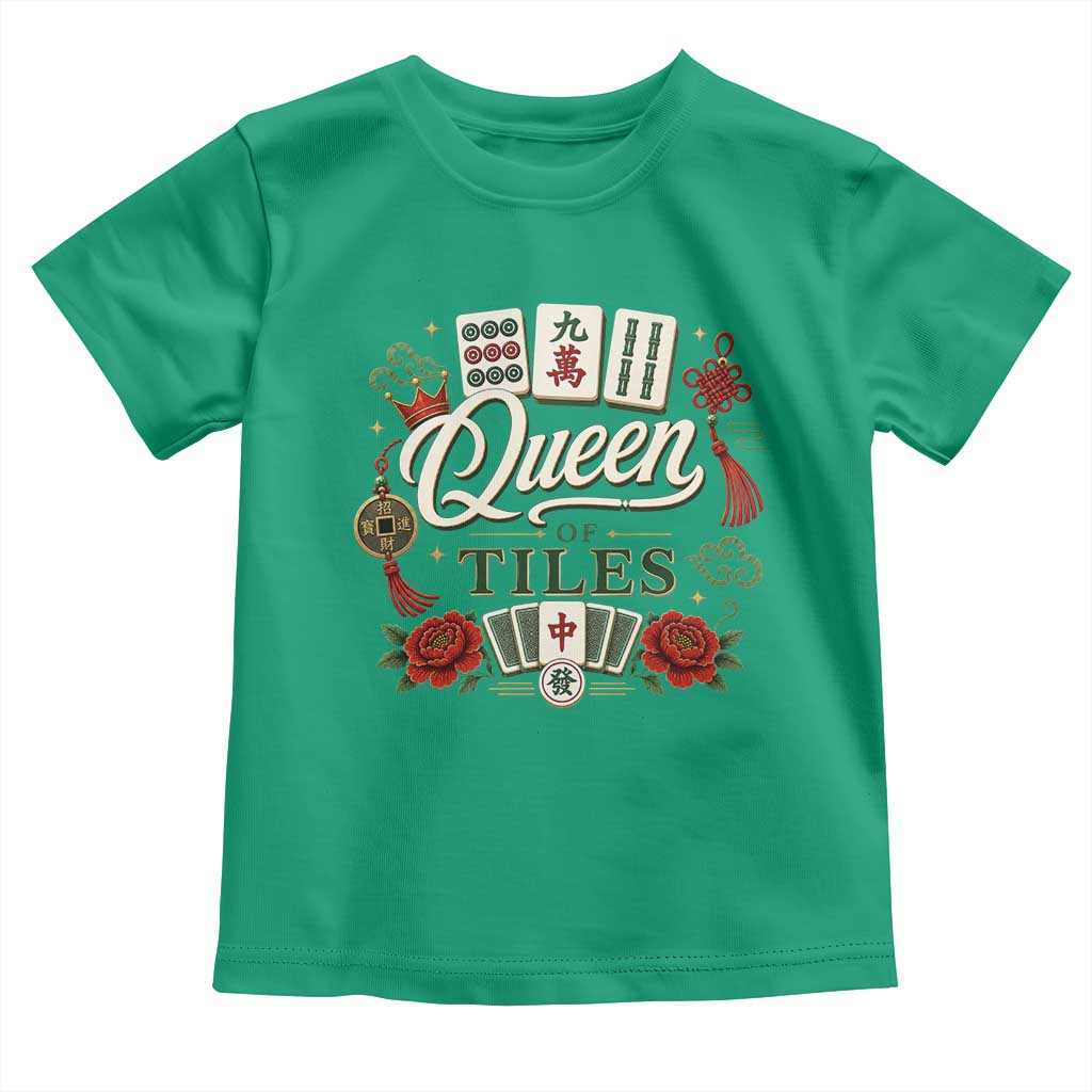 Mahjong Lovers Toddler T Shirt Queen Of Tiles Game Night Graphic