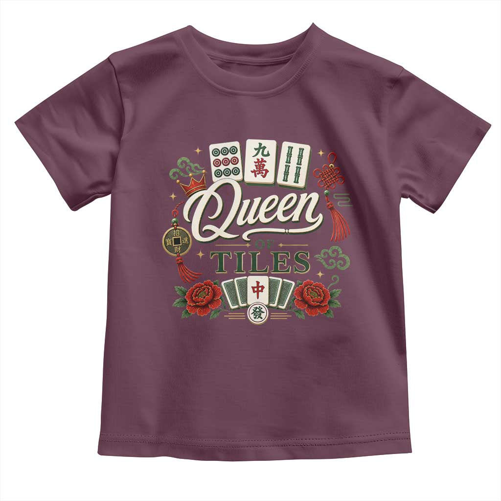 Mahjong Lovers Toddler T Shirt Queen Of Tiles Game Night Graphic
