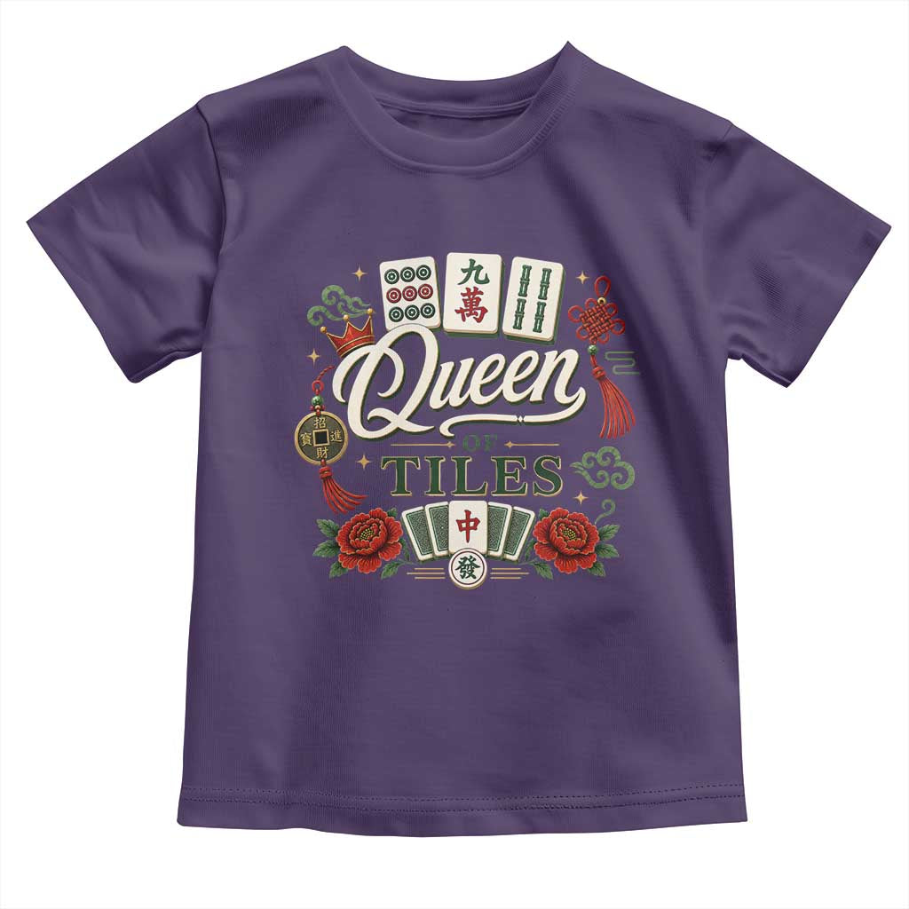 Mahjong Lovers Toddler T Shirt Queen Of Tiles Game Night Graphic