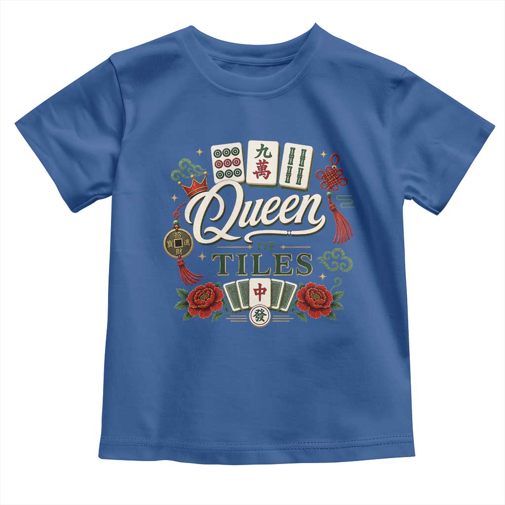 Mahjong Lovers Toddler T Shirt Queen Of Tiles Game Night Graphic