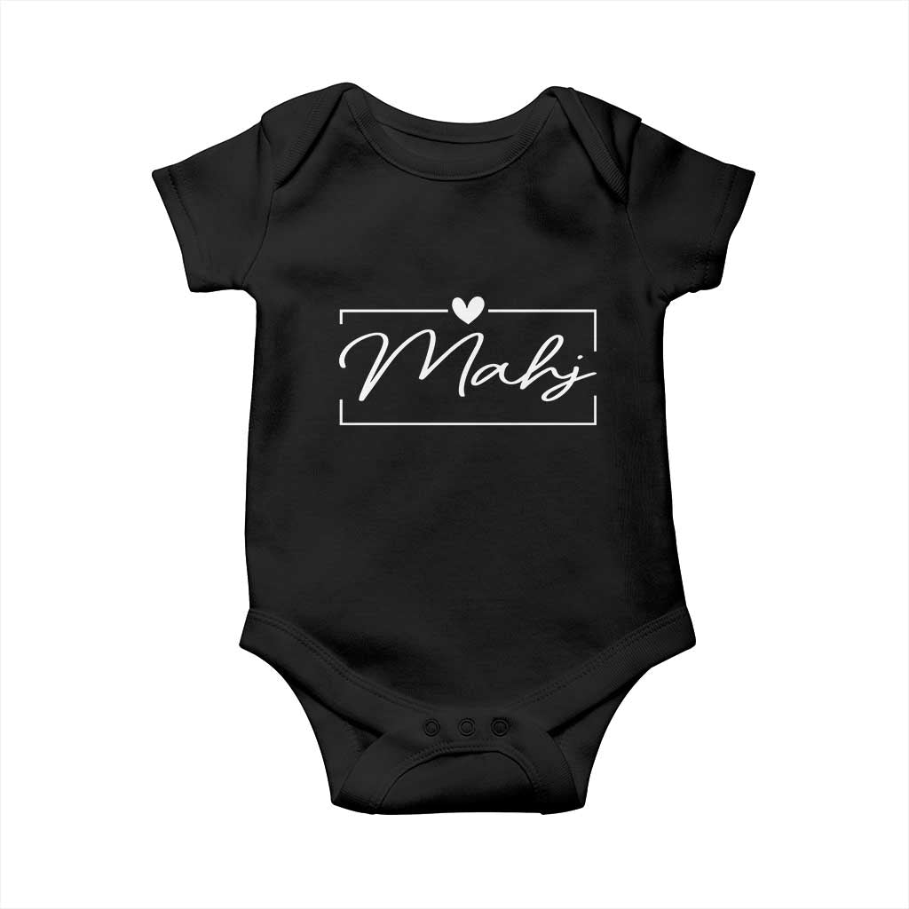 Mahjong Lovers Baby Onesie Mah Jongg Game Night Graphic TS10 Black Print Your Wear