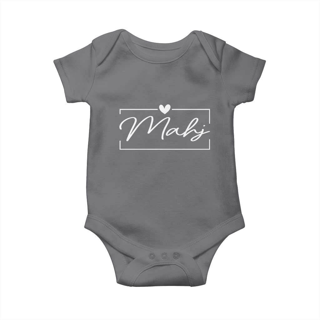 Mahjong Lovers Baby Onesie Mah Jongg Game Night Graphic TS10 Charcoal Print Your Wear