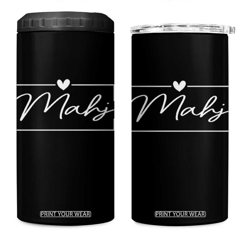 Mahjong Lovers 4 in 1 Can Cooler Tumbler Mah Jongg Game Night Graphic TS10 One Size: 16 oz Black Print Your Wear