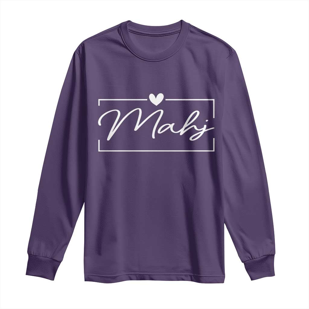 Mahjong Lovers Long Sleeve Shirt Mah Jongg Game Night Graphic TS10 Purple Print Your Wear