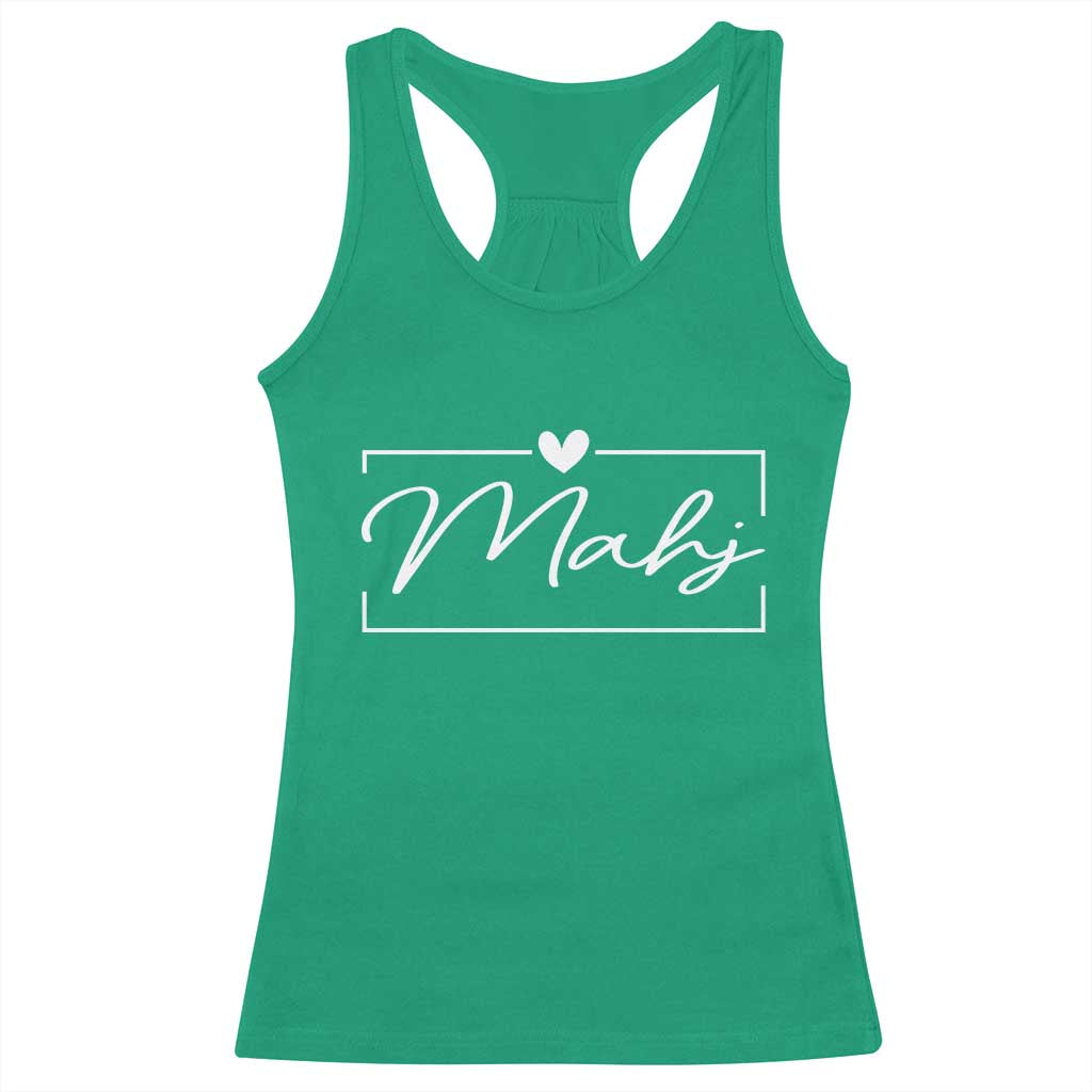 Mahjong Lovers Racerback Tank Top Mah Jongg Game Night Graphic TS10 Irish Green Print Your Wear