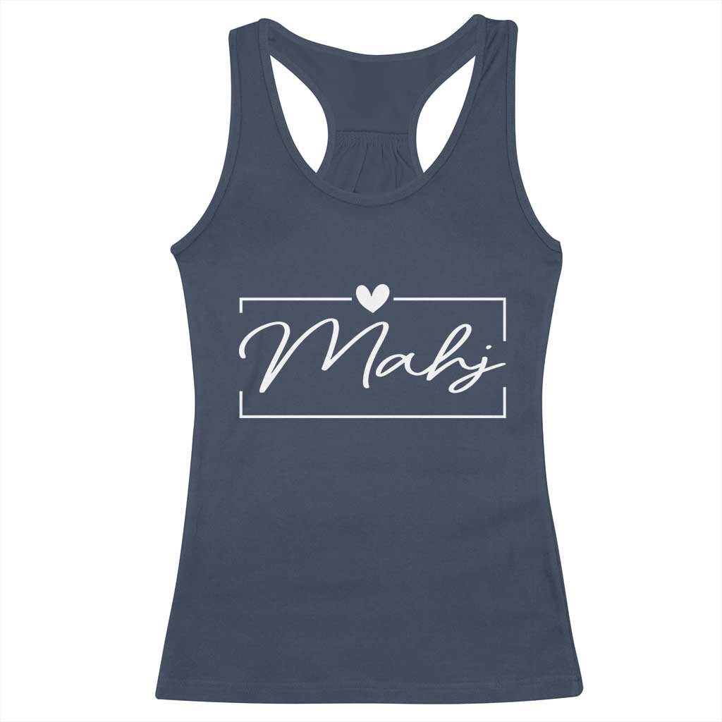 Mahjong Lovers Racerback Tank Top Mah Jongg Game Night Graphic TS10 Navy Print Your Wear