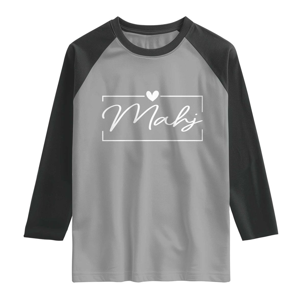 Mahjong Lovers Raglan Shirt Mah Jongg Game Night Graphic TS10 Sport Gray Black Print Your Wear