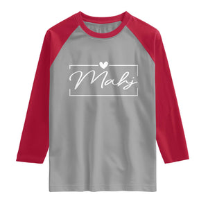 Mahjong Lovers Raglan Shirt Mah Jongg Game Night Graphic TS10 Sport Gray Red Print Your Wear
