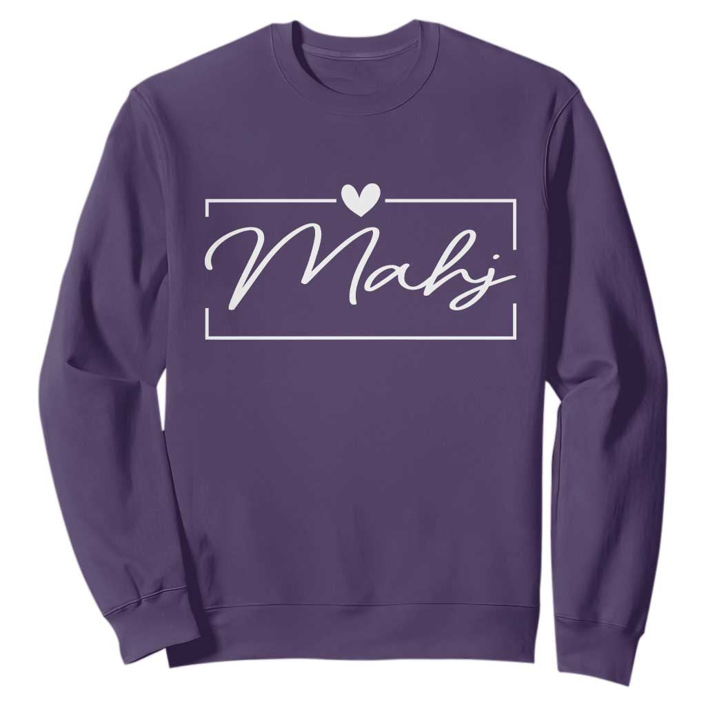 Mahjong Lovers Sweatshirt Mah Jongg Game Night Graphic TS10 Purple Print Your Wear
