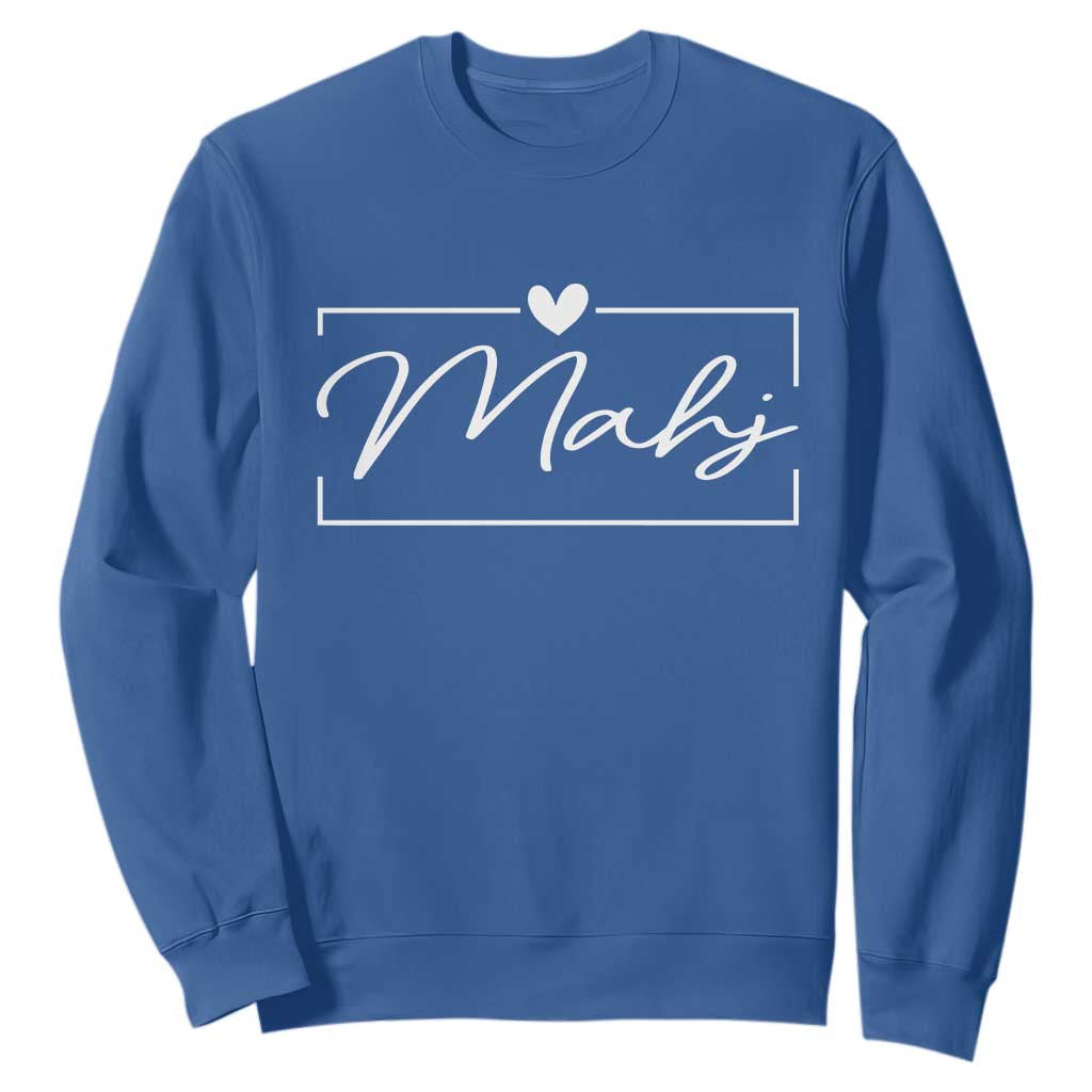 Mahjong Lovers Sweatshirt Mah Jongg Game Night Graphic TS10 Royal Blue Print Your Wear