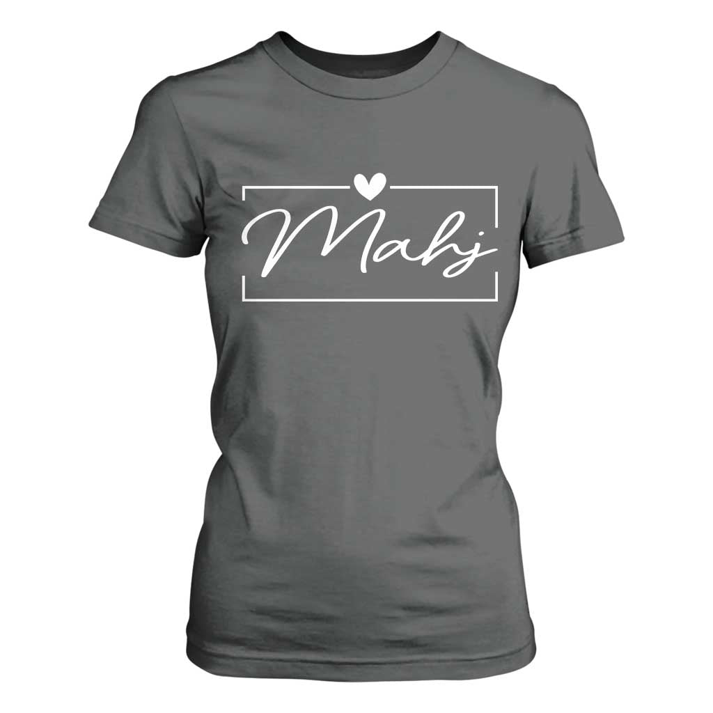 Mahjong Lovers T Shirt For Women Mah Jongg Game Night Graphic TS10 Dark Heather Print Your Wear