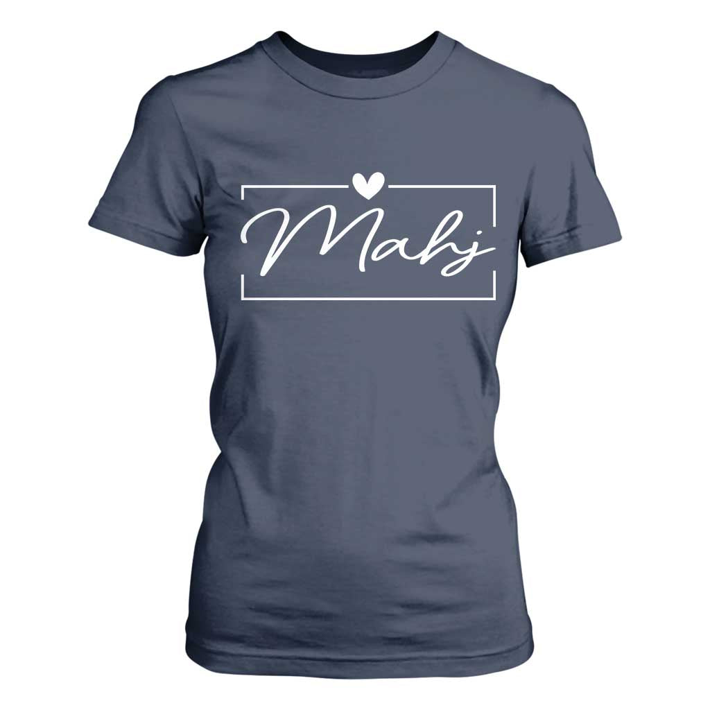 Mahjong Lovers T Shirt For Women Mah Jongg Game Night Graphic TS10 Navy Print Your Wear