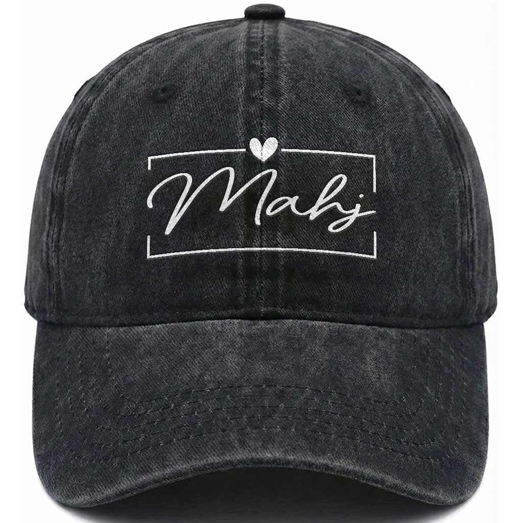 Mahjong Lovers Washed Cotton Baseball Cap Mah Jongg Game Night Graphic