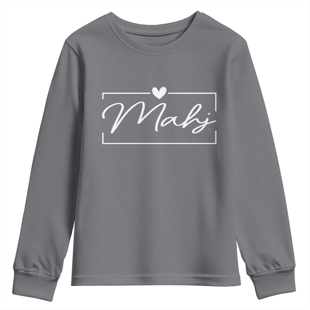 Mahjong Lovers Youth Sweatshirt Mah Jongg Game Night Graphic TS10 Charcoal Print Your Wear
