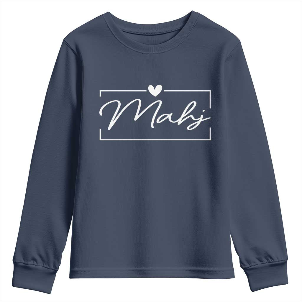 Mahjong Lovers Youth Sweatshirt Mah Jongg Game Night Graphic TS10 Navy Print Your Wear