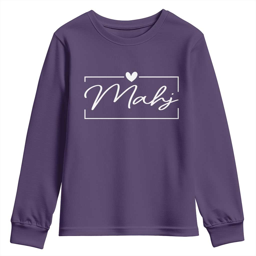 Mahjong Lovers Youth Sweatshirt Mah Jongg Game Night Graphic TS10 Purple Print Your Wear