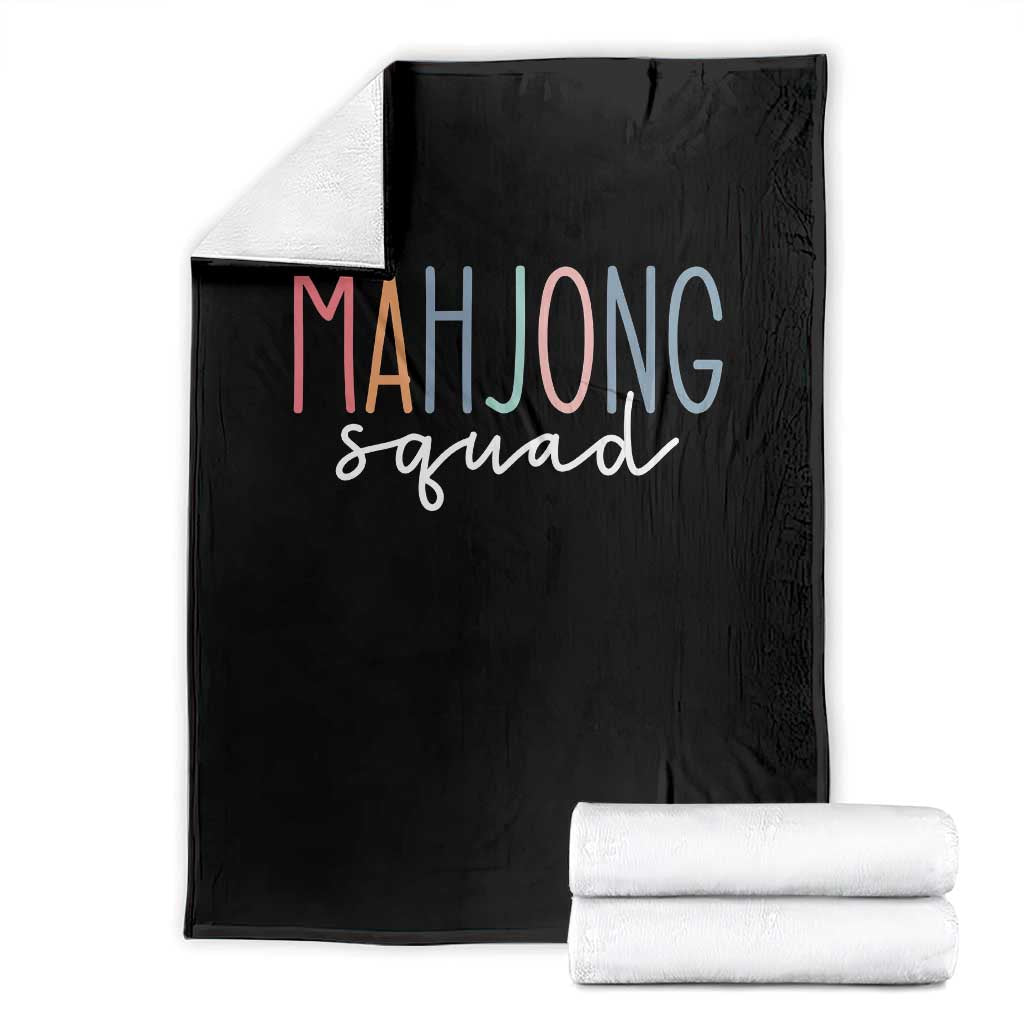 Mahjong Lovers Mahj Squad Throw Blanket Boho Pastel Cute Game Night Graphic TS10 Black Print Your Wear