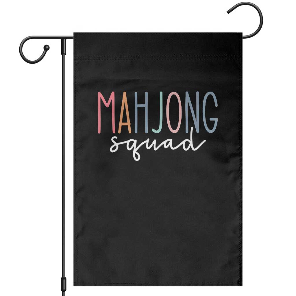 Mahjong Lovers Mahj Squad Garden Flag Boho Pastel Cute Game Night Graphic