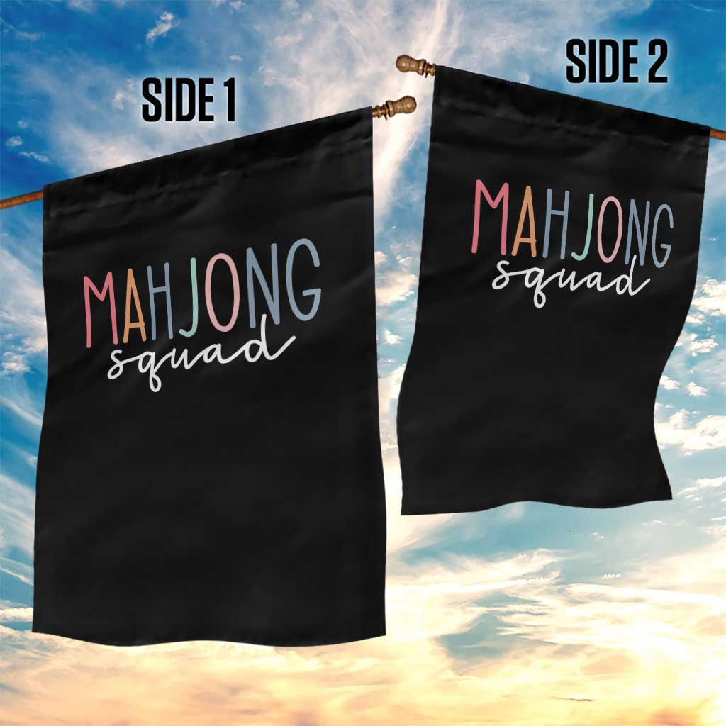 Mahjong Lovers Mahj Squad Garden Flag Boho Pastel Cute Game Night Graphic