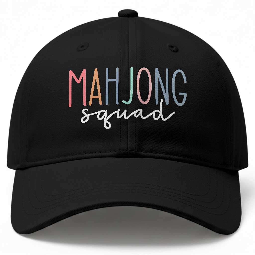 Mahjong Lovers Mahj Squad Baseball Cap Boho Pastel Cute Game Night Graphic