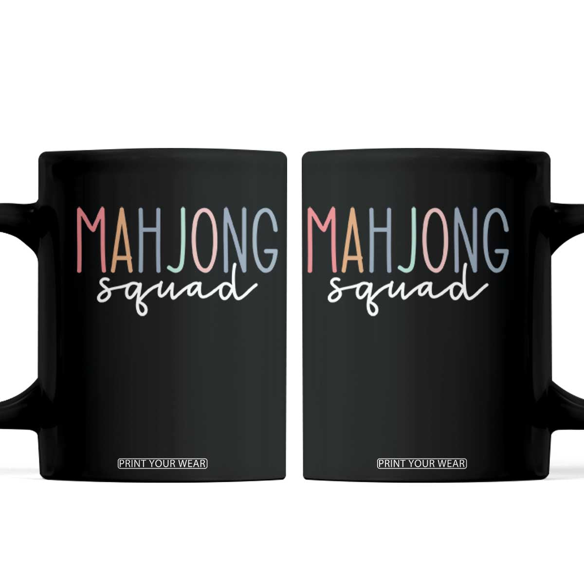 Mahjong Lovers Mahj Squad Coffee Mug Boho Pastel Cute Game Night Graphic TS10 Black Print Your Wear