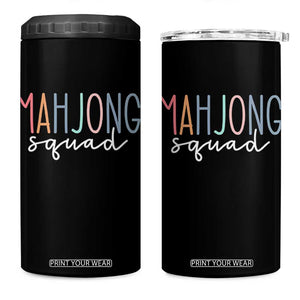 Mahjong Lovers Mahj Squad 4 in 1 Can Cooler Tumbler Boho Pastel Cute Game Night Graphic