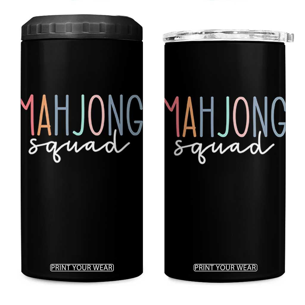 Mahjong Lovers Mahj Squad 4 in 1 Can Cooler Tumbler Boho Pastel Cute Game Night Graphic TS10 One Size: 16 oz Black Print Your Wear