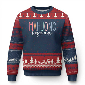 Mahjong Lovers Mahj Squad Ugly Christmas Sweater Boho Pastel Cute Game Night Graphic