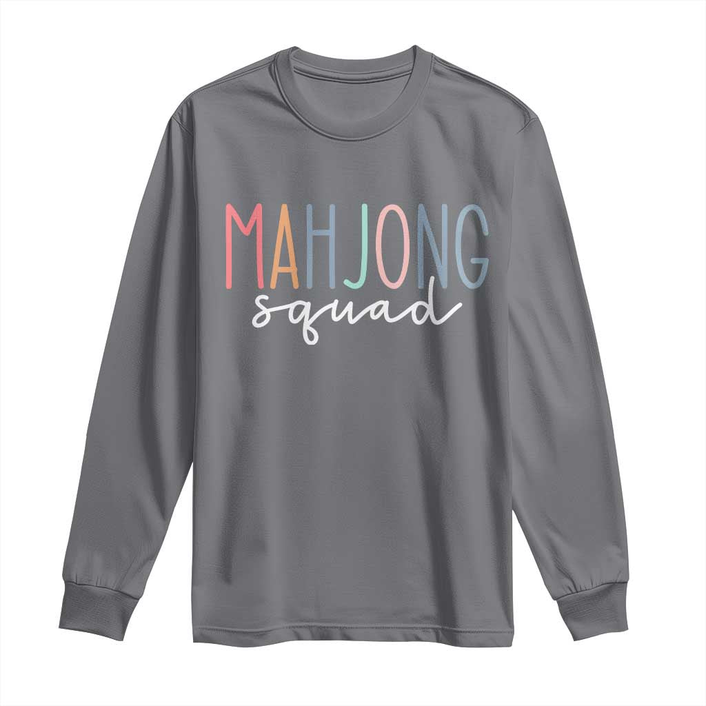 Mahjong Lovers Mahj Squad Long Sleeve Shirt Boho Pastel Cute Game Night Graphic