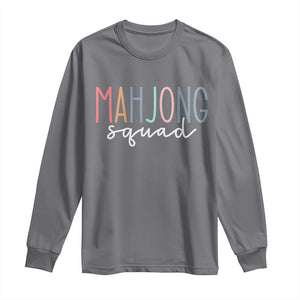 Mahjong Lovers Mahj Squad Long Sleeve Shirt Boho Pastel Cute Game Night Graphic