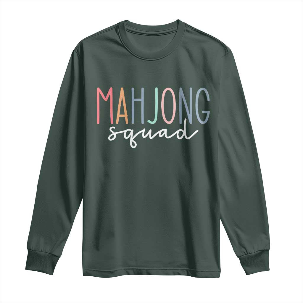 Mahjong Lovers Mahj Squad Long Sleeve Shirt Boho Pastel Cute Game Night Graphic