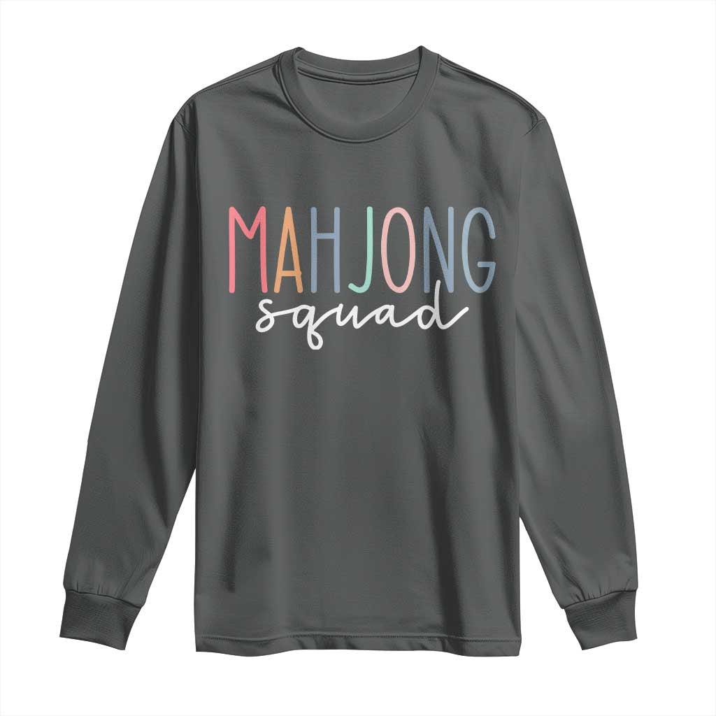Mahjong Lovers Mahj Squad Long Sleeve Shirt Boho Pastel Cute Game Night Graphic