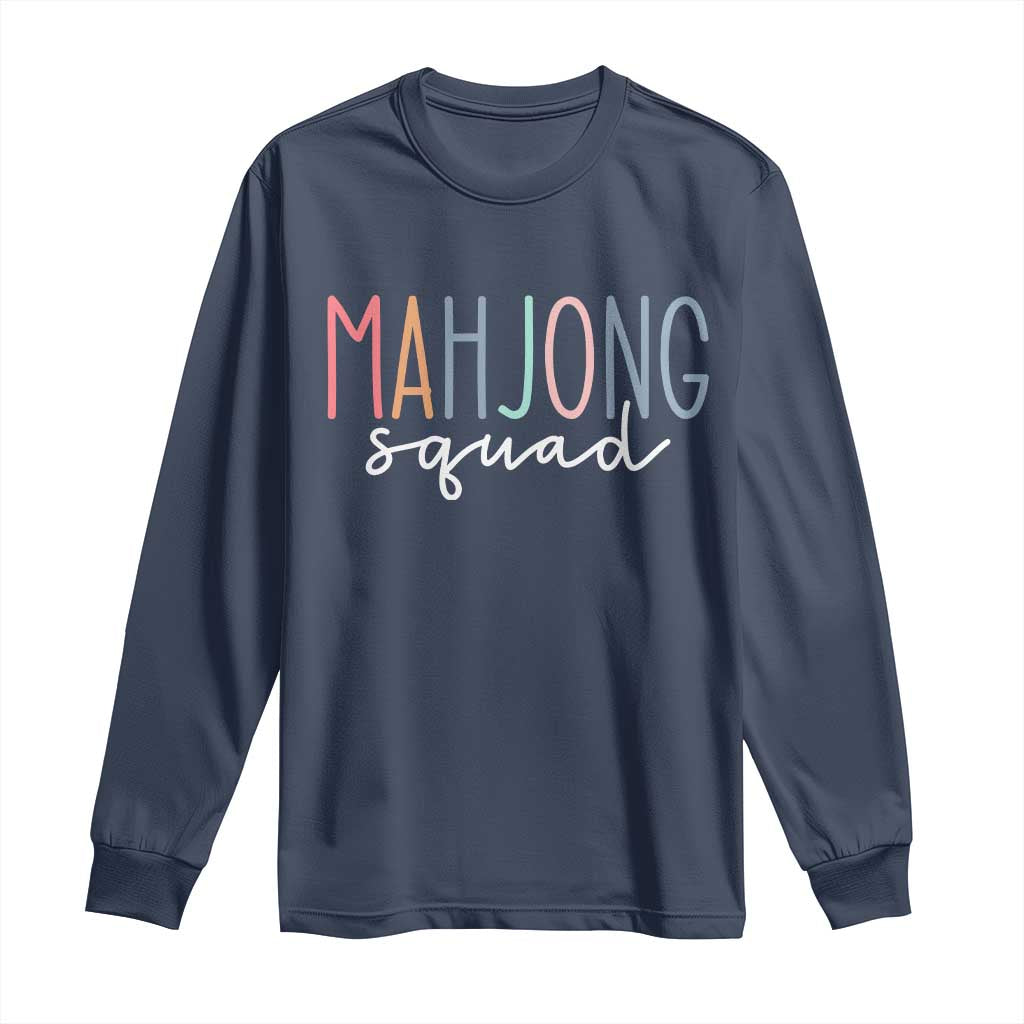 Mahjong Lovers Mahj Squad Long Sleeve Shirt Boho Pastel Cute Game Night Graphic
