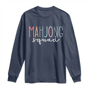 Mahjong Lovers Mahj Squad Long Sleeve Shirt Boho Pastel Cute Game Night Graphic