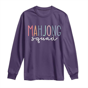 Mahjong Lovers Mahj Squad Long Sleeve Shirt Boho Pastel Cute Game Night Graphic