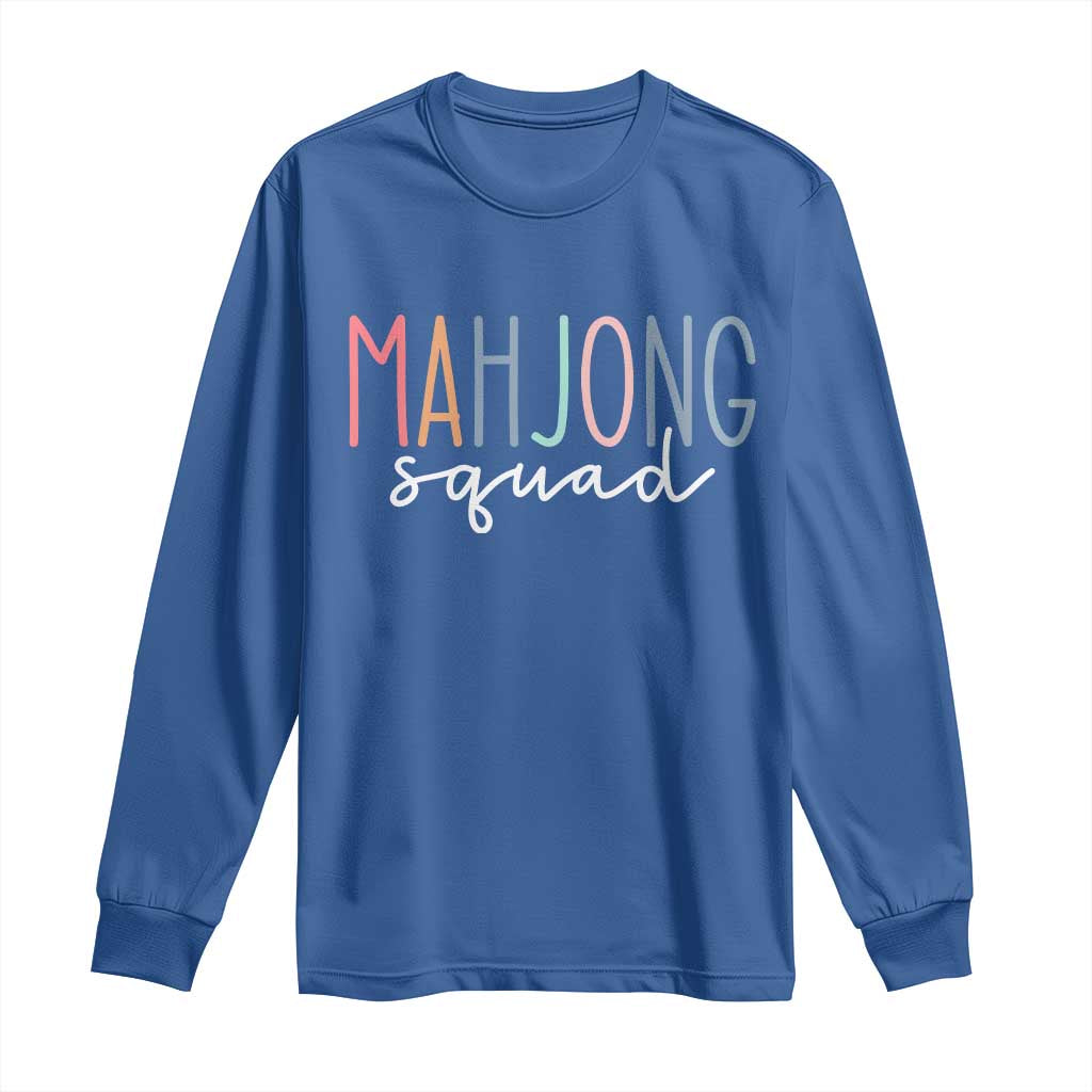 Mahjong Lovers Mahj Squad Long Sleeve Shirt Boho Pastel Cute Game Night Graphic