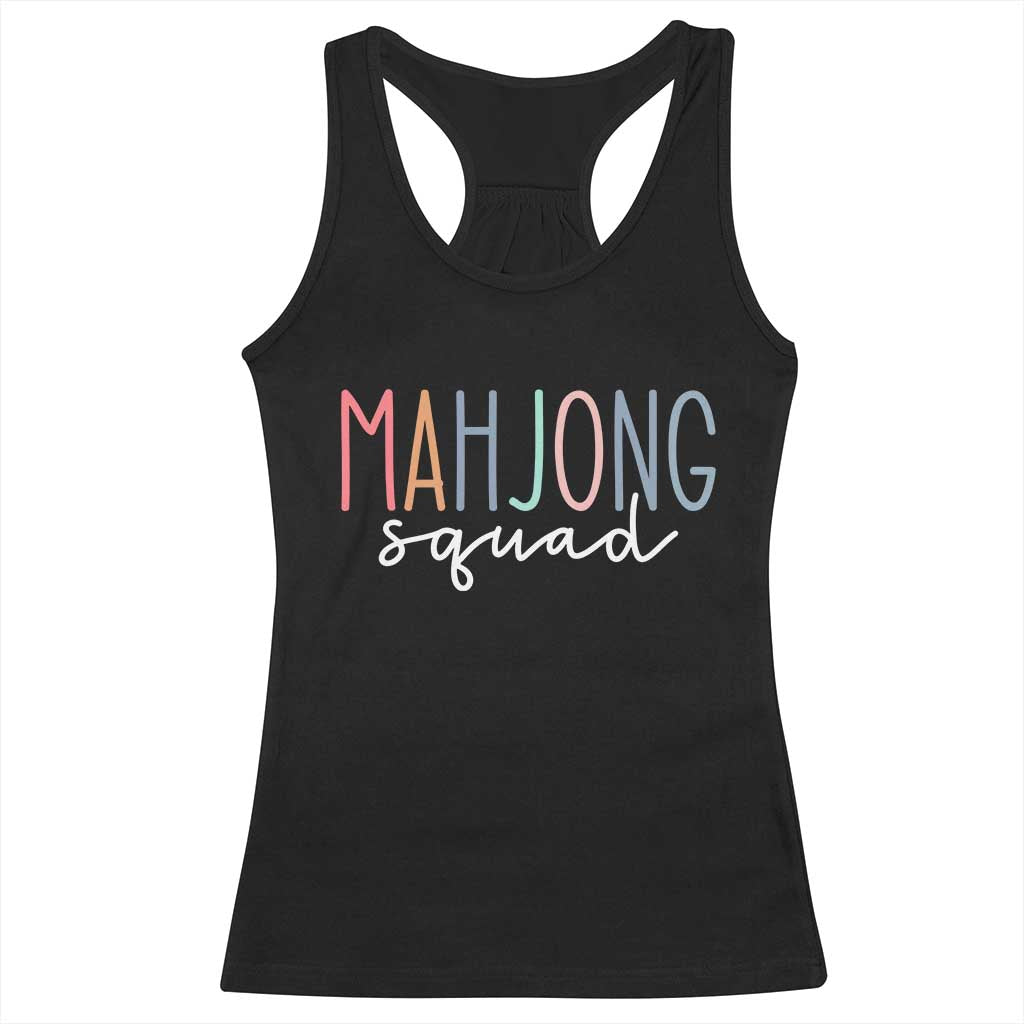 Mahjong Lovers Mahj Squad Racerback Tank Top Boho Pastel Cute Game Night Graphic TS10 Black Print Your Wear