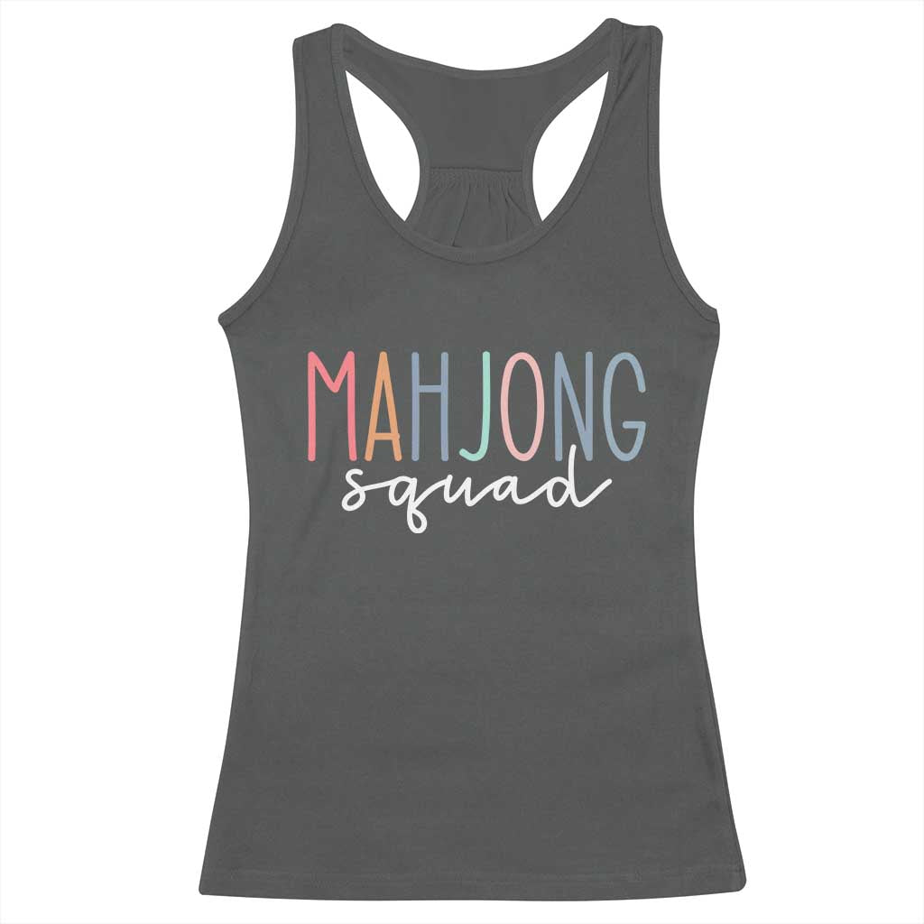 Mahjong Lovers Mahj Squad Racerback Tank Top Boho Pastel Cute Game Night Graphic
