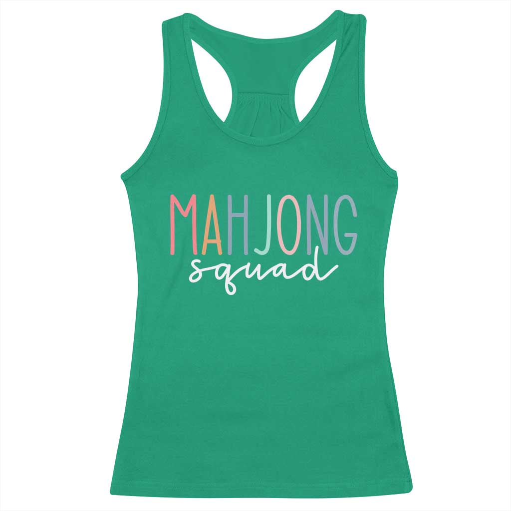 Mahjong Lovers Mahj Squad Racerback Tank Top Boho Pastel Cute Game Night Graphic