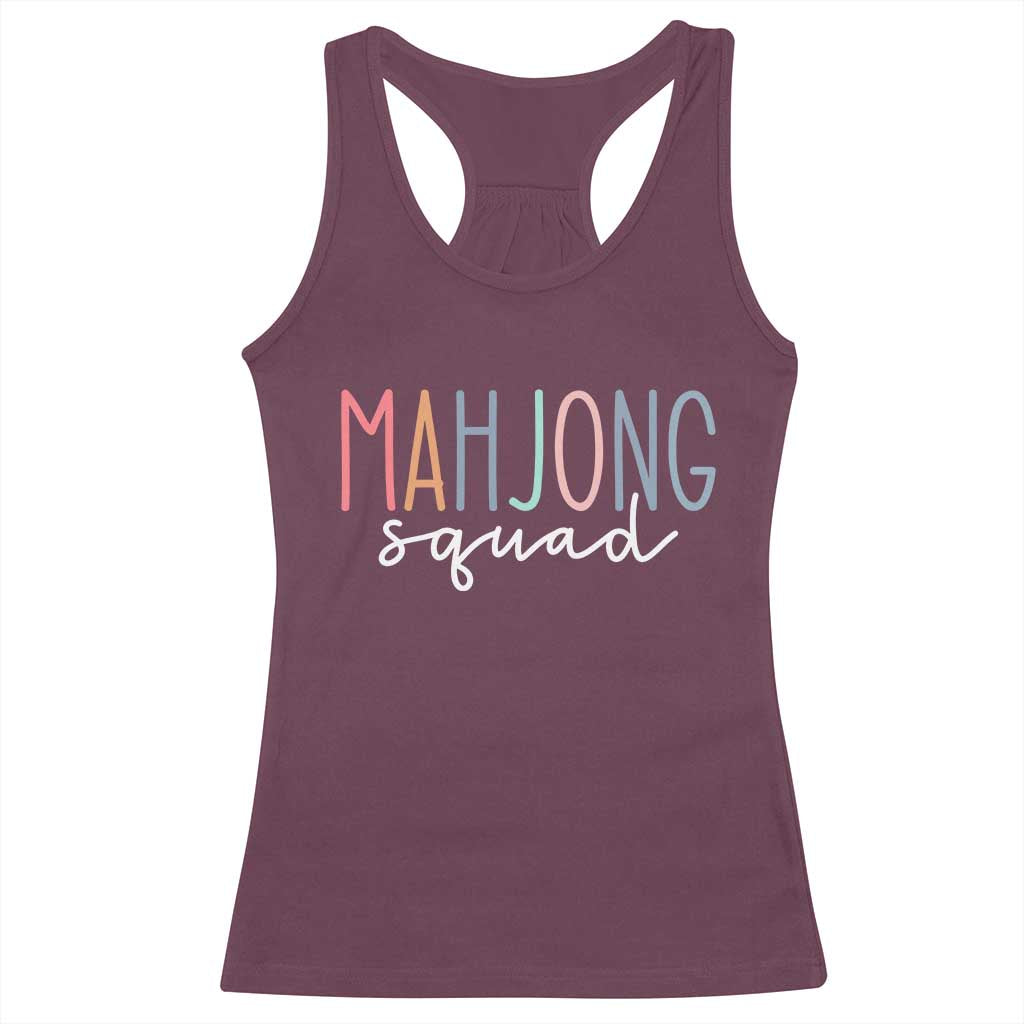 Mahjong Lovers Mahj Squad Racerback Tank Top Boho Pastel Cute Game Night Graphic