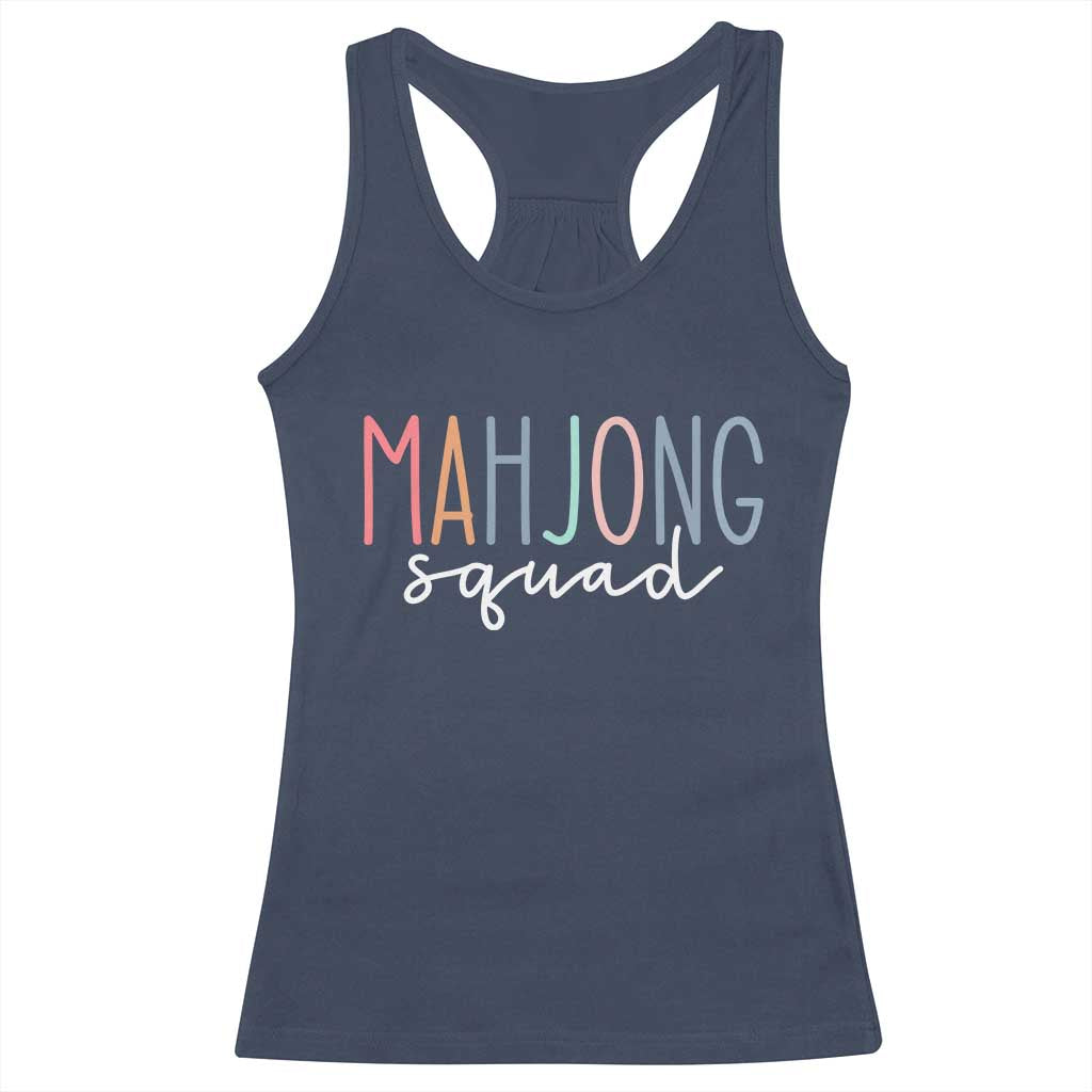 Mahjong Lovers Mahj Squad Racerback Tank Top Boho Pastel Cute Game Night Graphic