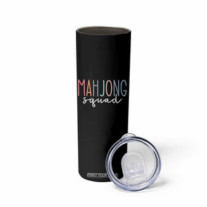 Mahjong Lovers Mahj Squad Skinny Tumbler Boho Pastel Cute Game Night Graphic