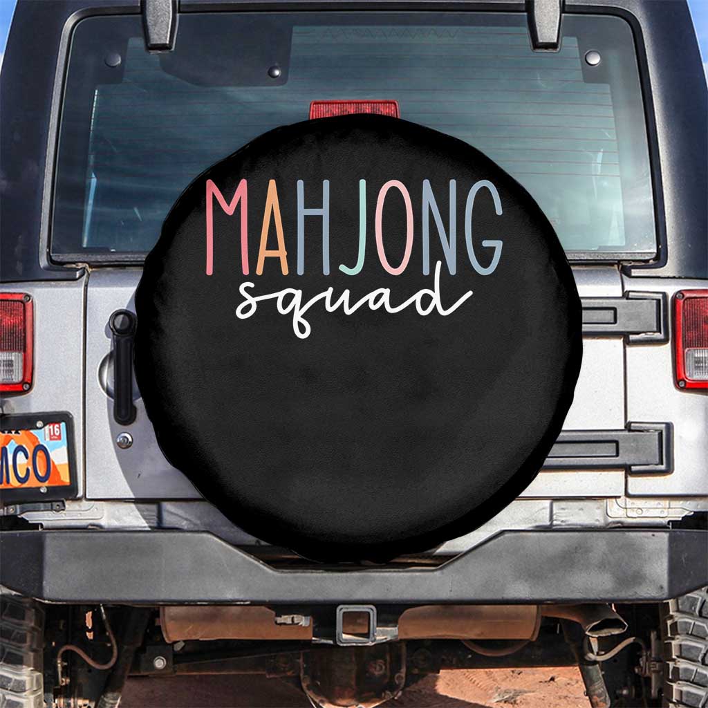 Mahjong Lovers Mahj Squad Spare Tire Cover Boho Pastel Cute Game Night Graphic TS10 No hole Black Print Your Wear