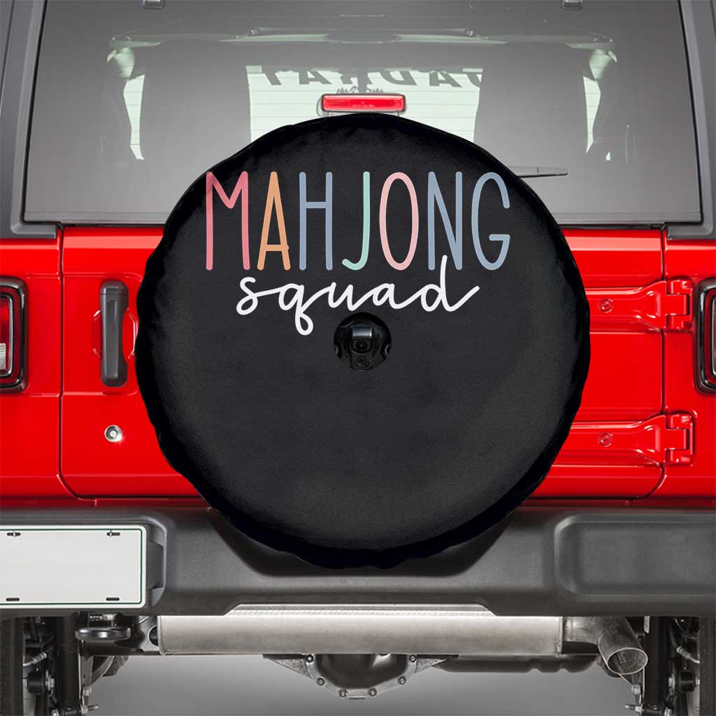 Mahjong Lovers Mahj Squad Spare Tire Cover Boho Pastel Cute Game Night Graphic TS10 Black Print Your Wear