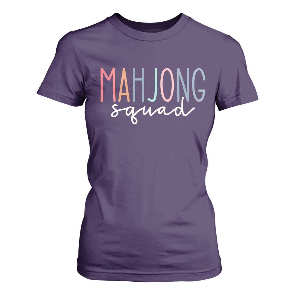 Mahjong Lovers Mahj Squad T Shirt For Women Boho Pastel Cute Game Night Graphic