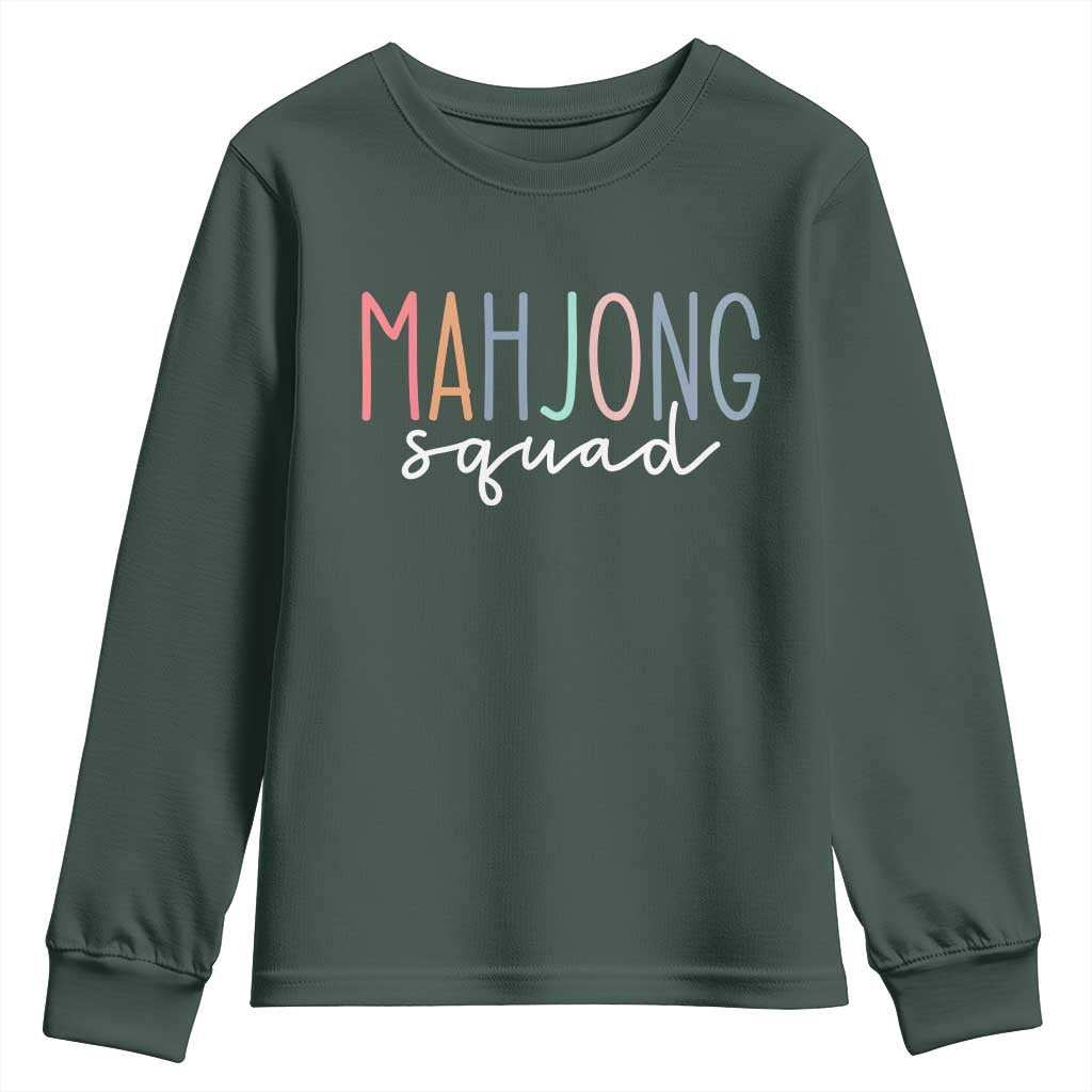Mahjong Lovers Mahj Squad Youth Sweatshirt Boho Pastel Cute Game Night Graphic