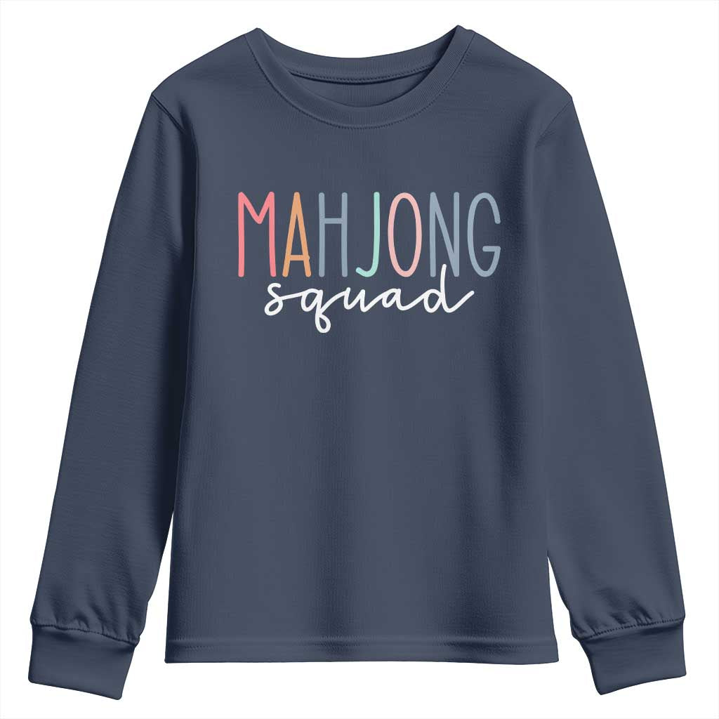Mahjong Lovers Mahj Squad Youth Sweatshirt Boho Pastel Cute Game Night Graphic