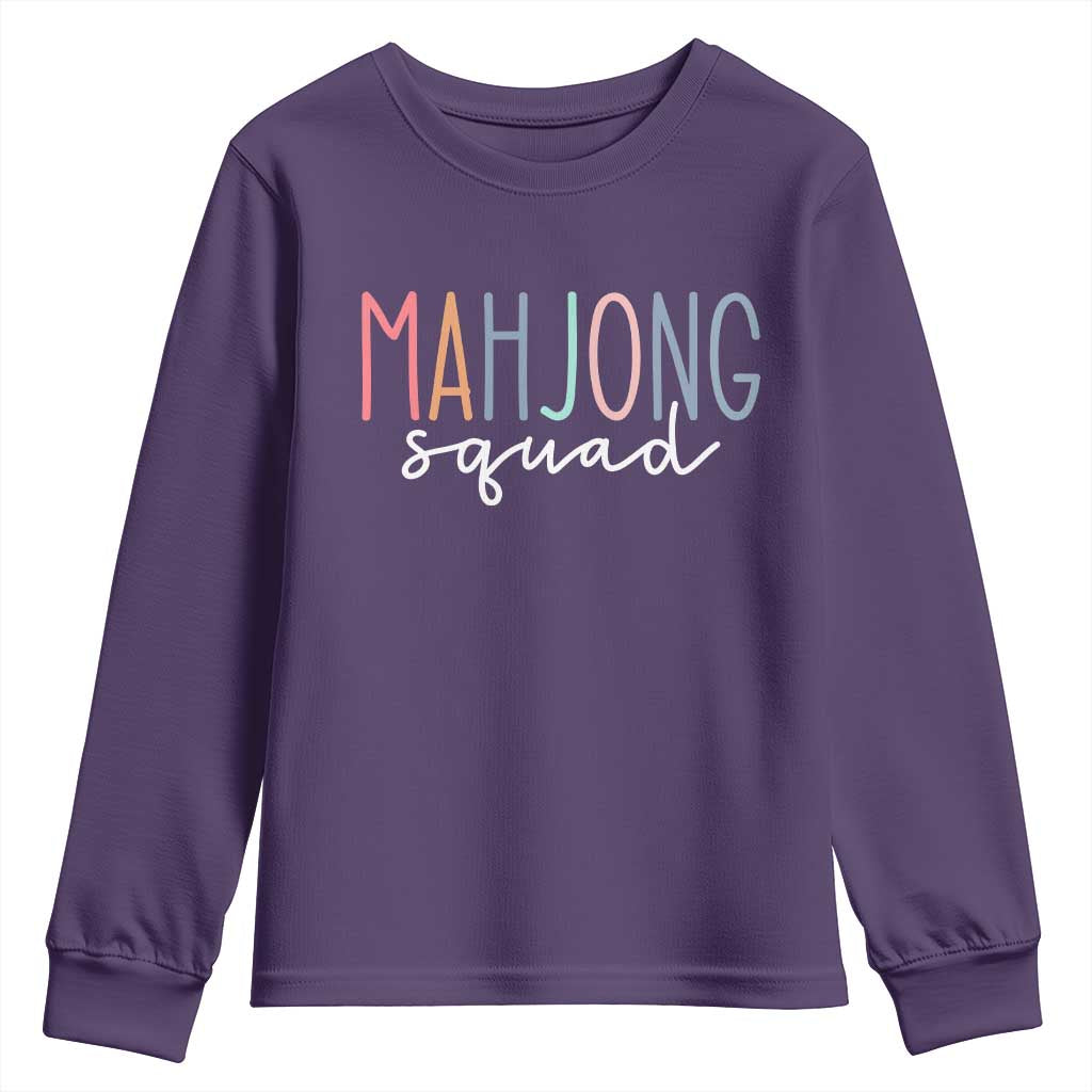Mahjong Lovers Mahj Squad Youth Sweatshirt Boho Pastel Cute Game Night Graphic